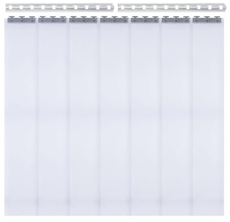 Mermajestic PVC-remsgardiner, transparent, 105 x 200 cm, lamellgardin, randig, 2 mm tjock, industrigardin, gardin för stormarknader, kylskåpsdörrar, vertikala persienner, transparenta dörrgardiner