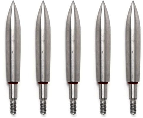 BDKMMS 5Pcs Archery Field Points, Archery Target Practice Tips 100/150/200/250/300/350 Grains Field Point Arrowheads with 6.2mm ID Thread for Hunting Bow Arrow Target Practice