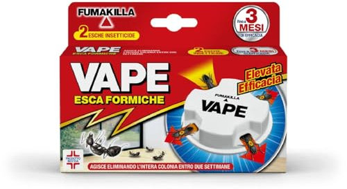 Vape Esca Formiche 2 x 2g, Trappole Formiche, Insetticida Antiformiche in Gel con Principio Attivo Ideale per eliminare Formiche Nere e Formicai