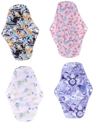 SEWOART 4piezas Compresas Higiénicas Bambú Reutilizables y Lavables Lactancia Femenina Unidades Compresas Menstruales