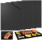 5 alfombrillas para barbacoa de gas, reutilizables, 40 x 33 cm, papel de horno reutilizable, resistentes al calor, lámina para hornear permanente, alfombrilla para barbacoa de gas y carbón vegetal