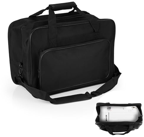 WENLISELL 18 Inch Sewing Machine Bag, Black Sewing Machine Tote Bag with Pockets and Handles, Universal Sewing Machine Carrying Case