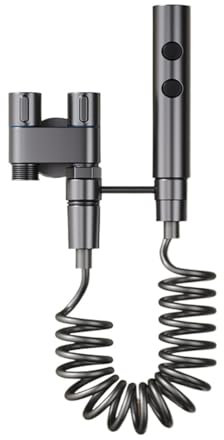 Rubinetti da Cucina, Doccia igienica for bagno, WC, bidet, soffione doccia, doppia valvola ad angolo di uscita, uno in due, spruzzatore for la pulizia 'acqua(Szary)