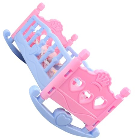 Gogogmee Berceau de Poupée Lit pour Poupée 35 Cm Jouet d'Imitation pour Garçon et Filles Jouet Créatif en Plastique et Tissu pour Filles 2-5 Ans