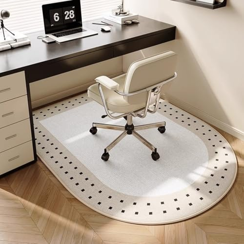 Odot Alfombra para Silla de Escritorio Estilo Nórdico Alfombrilla Protectora para Suelos Alfombra Silla Ruedas Antideslizante Gaming Tapete de Protección, Parqué Suelos Duros (Cuadros,80x120cm)