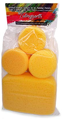 Premium Synthetic Art Crafts Sponges - 6pc Value Pack for Painting, Artists, Pottery, Face Paint, Crafts & Hobbies by Lullingworth®