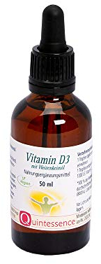 Quintessence Vitamin D3 Tropfen 50 ml - 1.000 I.E. pro Tropfen (Tagesdosis), Vegan & ohne Zusätze, Vitamin D Nahrungsergänzung mit hoher Bioverfügbarkeit, Produziert in Österreich