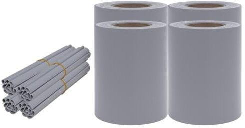 Bussandri Exclusive - Garten-Sichtschutz 4 Stk. PVC 35x0,19 m Matt-Hellgrau