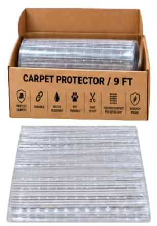 Bargain House Clear Vinyl Carpet Protector Mat 54cm x 9FT Runner | 100% waterproof heavy-duty vinyl floor protector. Ideal for hallways, kitchens, offices and home carpet