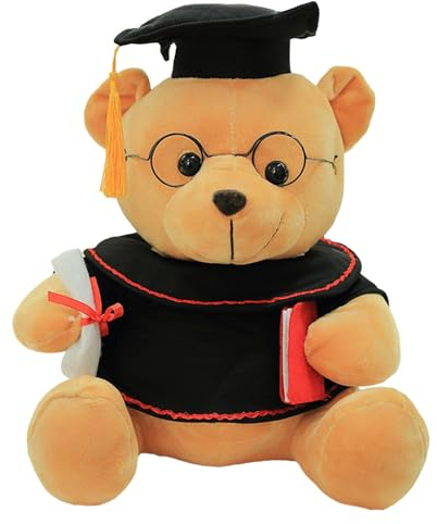 Abschlussbär, loser Abschlussbär | Bär zum Schulabschluss aus weichem und entzückendem Plüsch – Symbolisches Plüschtier zum Abschluss für Kinder, Kindergarten,