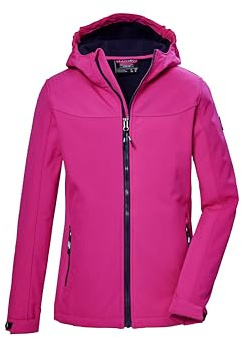 killtec Bambine e ragazze Giacca softshell/giacca outdoor con cappuccio KOS 145 GRLS SFTSHLL JCKT, fuchsia, 128, 43258-000