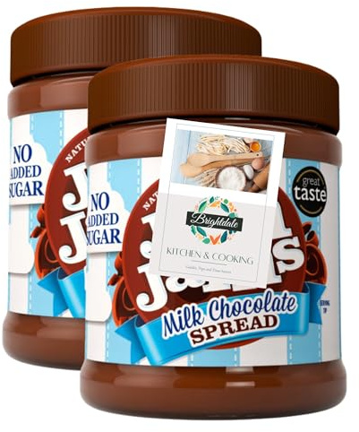 Low Calorie Chocolate Spread Bundle with Jim Jams Milk Chocolate Spread 350g 2 Pack + Brightdale Kitchen Booklet