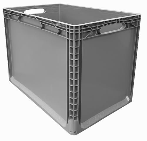 Euro Stacking Heavy Duty Plastic Storage Containers Boxes Crates - 90 Litre Capacity - Grey (1)