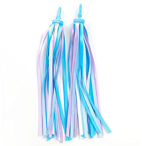 Blausky 1 uppsättning styrefransar streamer-band för cykel, färgglada band satinband, söta styre tofsar, skoterstyre streamer cykel handtag band för cykel skoter trike 25 cm, färg B