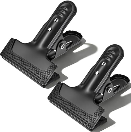 Juego de 2 abrazaderas de resorte de metal para fotografía de fondo, pinzas de metal fuertes negras grandes para estudio y proyectos de bricolaje, estudios fotográficos
