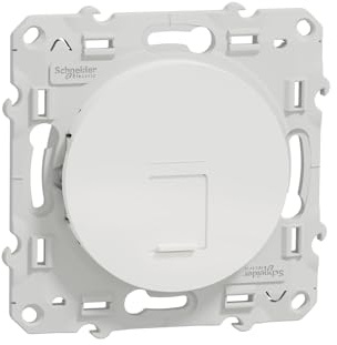 Schneider Electric S520477 Odace, prises RJ45, Grade 3 (Multimédia), Cat.6A STP longue distance, Blanc Odace, prise RJ45 Blanc, grade 3 (multimédia +) cat. 6A STP (longue distance)