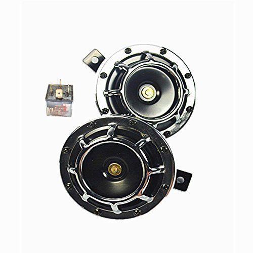 Car Horn Hupe Electric 2Pcs 12V 135dB super Last High Sound und Low Tone Metall Twin Horn Kit it Halterung für Cars LKWs SUV Vans Motorräder Off Road Boote