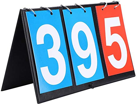 VGEBY1 Tableau de Score, Scoreboard Sportif pour Basketball, Volley-Ball, Tennis de Table et Football (3 Digits - Rouge + Bleu)