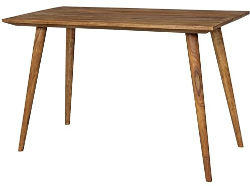 FineBuy Esstisch rechteckig 120 cm Sheesham Massivholz - Design Esszimmertisch für 4-6 Personen - Landhaus Küchentisch - Holztisch Massiv Rustikal