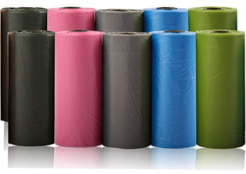 Bolsas para excrementos de Perro Colores 10 Rollos Total 150 Bolsas Poop Bag para Perro Mascotas Animales Domésticos