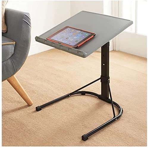 Grey and black FAHAAM Spaceways Adjustable Table Any laptop, computer, desk, or PC desk can be used with it. Metal legs that save space for a home office