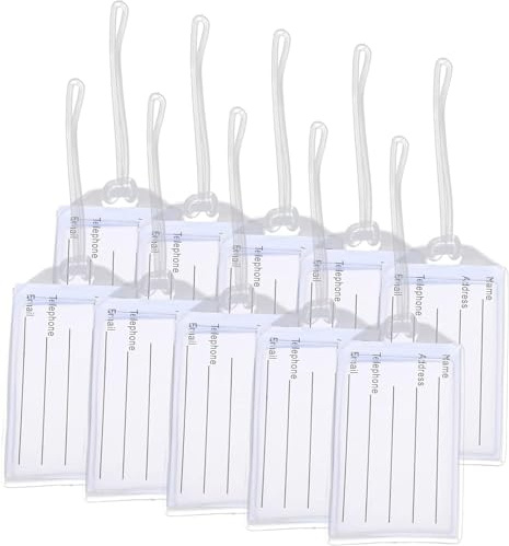 generic 10 Etichette Per Bagagli In Plastica T Coperture Per Passaporto Etichette Per Borse Da Viaggio Etichette Per Valigie Etichette Identificative Porta Biglietti Da Visita Per Borse