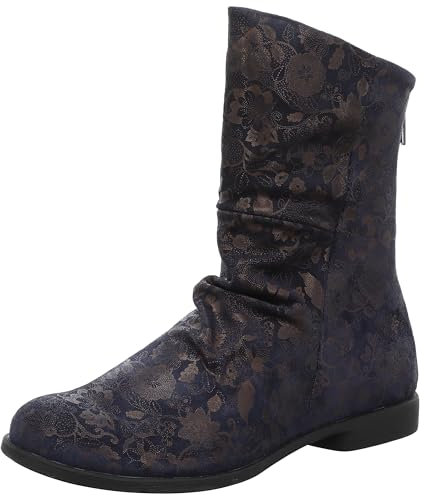 THINK! Damen AGRAT chromfrei gegerbte nachhaltige Stiefelette, 8000 Marine, 40 EU