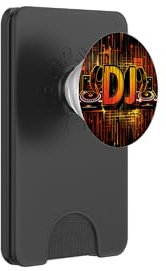 DJ un artista Design con cuffie e giradischi PopSockets PopWallet per MagSafe