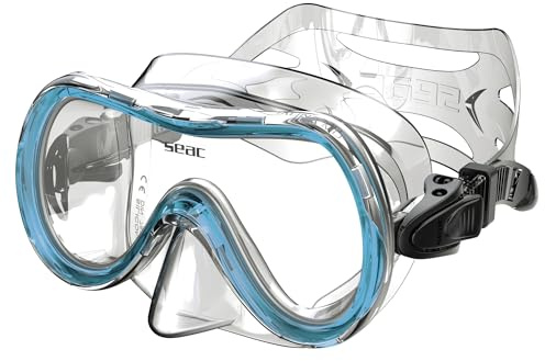 Seac Salina SLT, Schnorchelmaske mit Maskenkörper aus hypoallergenem Siltra und Maskenschnallen mit 2 Knöpfen, 2 Große