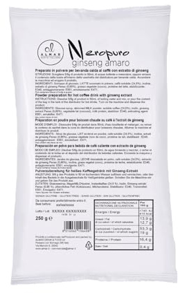 Almar Caffè Ginseng Solubile Amaro in Polvere, Senza Glutine, Polvere Ginseng Senza Zucchero Aggiunto, Prodotto Solubile da Bar o Casa, 45 PORZIONI, Busta 250 grammi, Gusto: AMARO