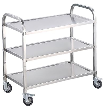 Edelstahl Catering Cart Heavy Duty 3 -Tier -Dienstprogramm Trolley Commercial Mobile Multi Funktional Food Service Cart Cart 3-Layer 85 * 45 * 88cm