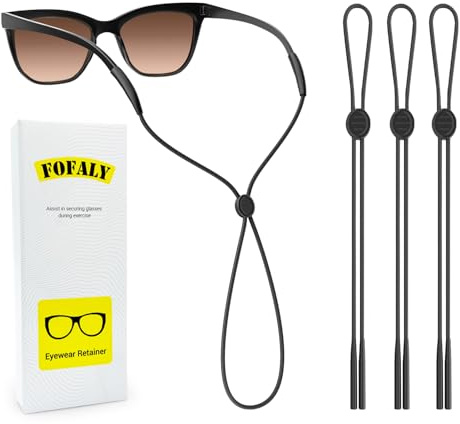 FOFALY Glasses Strap 3Pcs, Adjustable Eyewear Holder Sunglasses Strap, Eyeglass Holders Around Neck, Eyewear Retainer for Sports, Glasses Chain for Women Men Kids