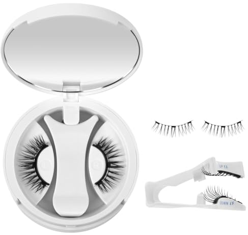 BUTBU Ciglia Magnetiche, Ciglia Magnetiche Naturali, Non c'è bisogno di Colla, Riutilizzabili con Applicatore, Look Naturale, Facile da Indossare e Rimuovere