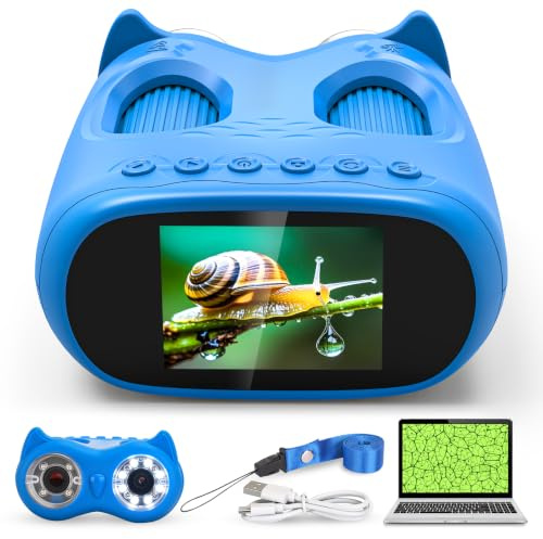 ASPOVEN 2-in-1 Digital Microscope and Telescope for Kids (Blue)