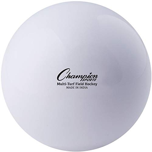 Champion Sports Field Hockey Balls, Regulation Size, 12-Pack, 2.75” Each - Sports Practice Hockey Ball Set for Fields, Grass, Turf - Durable, Bouncy, Lightweight, Bright Colored - White