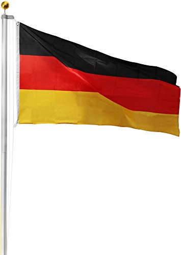 Circle Five Fahnenmast inkl. Länderflagge Deutschlandfahne und Zubehör Farbe Deutschland Größe 9.0 Meter