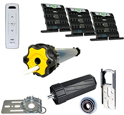 smarotech® Nachrüstset zum Modernisieren von Gurt/Kurbel: smarotech® Montageset SW50 (für 50mm 8-kant-Wellen) inkl. Rollladenmotor Oximo 50 io 6/17 (bis 2,6m²) und Situo 5 io II pure