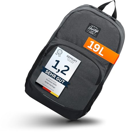 NOWI Handgepäck Rucksack, Laptop Rucksack 15 Zoll, BASICS, Daypack, Tagesrucksack mit vielen Fächern, 45 cm, 19 Liter, Reiserucksack, für Flugzeug, für Herren & Damen