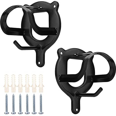 BOXOB 2 Stück Trensenhalter Pferd, Trensenhaken Pferd Metall Wandhalterung mit Rohren und Schraube für Sattelkammer, Scheune, Stall (Schwarz)