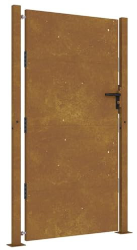 vidaXL Cancello da Giardino 105x205 cm in Acciaio Corten, cancello in Metallo, cancello da Giardino Anteriore, cancello da Giardino con Serratura