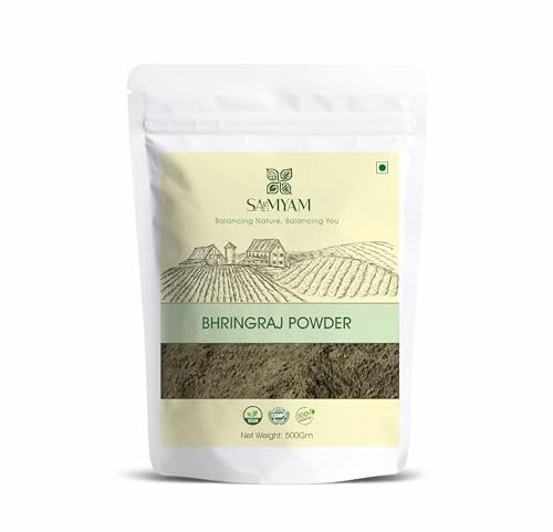 SAMYAM Polvo capilar herbal Bhringraj - Paquete de 500 g | Tónico capilar herbal, crecimiento capilar, cabello fuerte