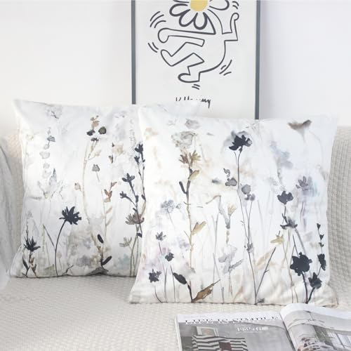 NIULAA Samt Kissenbezug 40x40 2er Set Deko Kissenbezüge Sofakissen Modern Dekokissen Landhausstil Kissenhüllen Aesthetic Couchkissen Set Kuschelkissen Quadratisch Kissenhülle Zierkissen