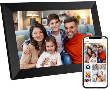 Humblestead digitaler Bilderrahmen 10.1 Zoll, 1280x800 HD IPS Touchscreen Wi-Fi elektronischer Bilderrahmen, 32GB Speicher, automatische Rotation, Wandmontage