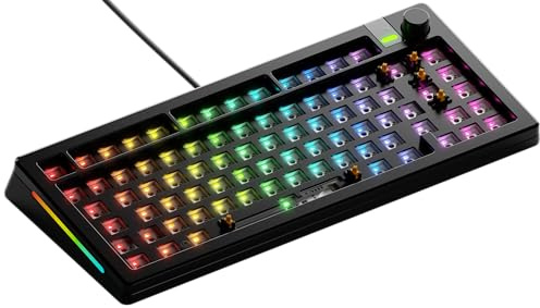 GLORIOUS Gaming GMMK 3 Pro Barebones: Kit de Teclado Personalizado con Rueda, Carcasa de Aluminio y Juntas modulares, Teclado 75% Hot Swap, Espuma fonoabsorbente, Placa de Aluminio, ISO