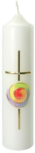 Holyart Candela Altare Croce Arcobaleno 265x60 mm