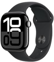 Apple Watch Series 10 [GPS, 42mm] - Midnight Aluminium Case with Black Sport Band (Renewed)