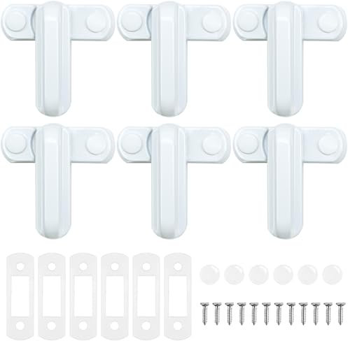 6 Pack Sash Jammer Blocker - Door & Window Lock Anti Theft - Additional Home Security for PVC/uPVC Windows and Doors - Zinc Cast Alloy