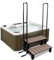 Whirlpool-Leiter über dem Boden, Pool-Whirlpool-Stufen aus Holz mit 2 Handläufen und rutschfesten Pads, 272 kg Tragkraft, Pooltreppe, Pool-Stufen für Reiseanhänger, Spa, Camper, 5. Räder (2 Stufen, 2