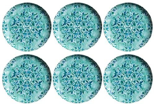 Abode Homewares Côte D'Azur NewWave Melamine Dinner Plate - Teal - 10.5 - Set of 6