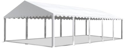 TOOLPORT Partyzelt Festzelt 5x10 m ohne Seitenteile -Zelt PVC Plane 750 N in weiß Wasserdicht